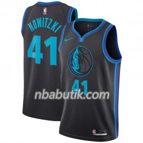 NBA Mænd Trøje Dallas Mavericks Dirk Nowitzki 41 2018-19 Nike City Edition Sort Blå Swingman